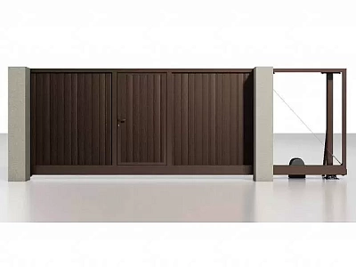 Откатные ворота ALUTECH Prestige 3000×1960 мм RAL 8017