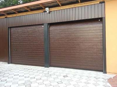 Гаражные секционные ворота Алютех Trend 2500x2125 мм Ral 8014